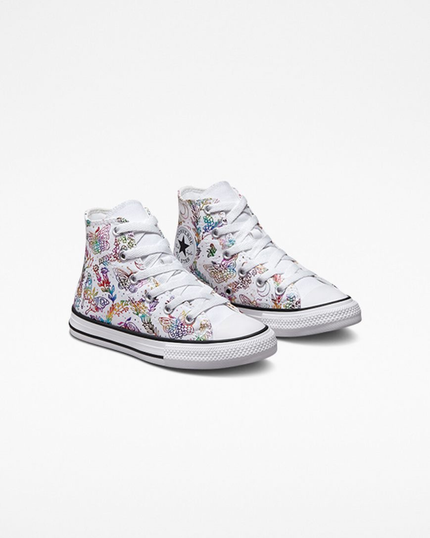 Tenisky Vysoke Converse Chuck Taylor All Star Butterfly Shine Dievcenske Biele Ruzove Nachový Modre | SK FJ5QB9